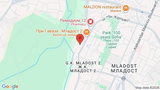 Apartments for rent i Sofia Mladost - kort over placeringen