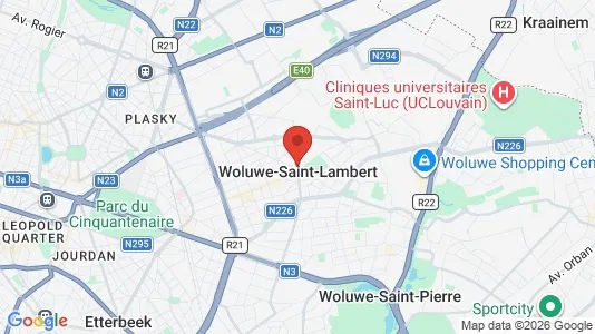 Apartments for rent i Brussels Sint-Lambrechts-Woluwe - kort over placeringen