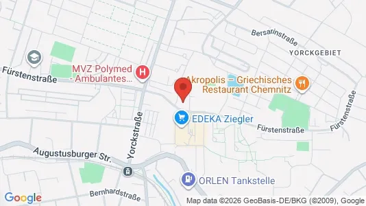 Apartments for rent i Chemnitz - kort over placeringen