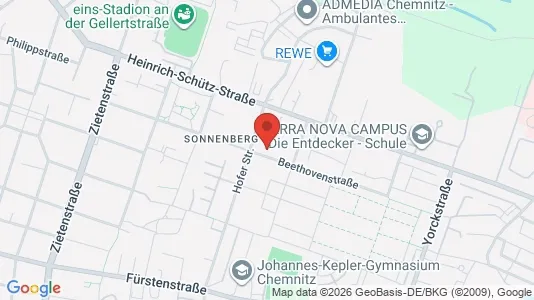 Apartments for rent i Chemnitz - kort over placeringen