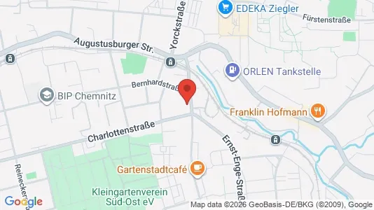 Apartments for rent i Chemnitz - kort over placeringen