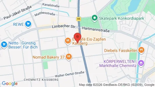 Apartments for rent i Chemnitz - kort over placeringen