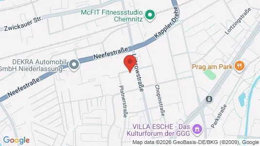 Apartments for rent i Chemnitz - kort over placeringen
