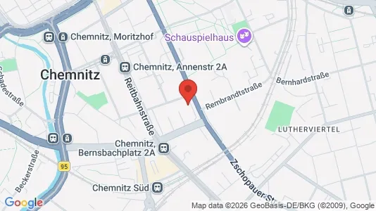 Apartments for rent i Chemnitz - kort over placeringen
