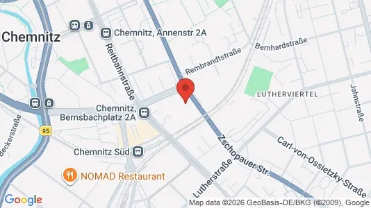 Apartments for rent i Chemnitz - kort over placeringen