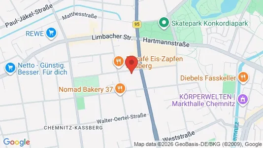 Apartments for rent i Chemnitz - kort over placeringen