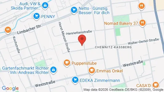 Apartments for rent i Chemnitz - kort over placeringen