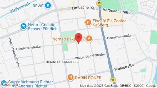 Apartments for rent i Chemnitz - kort over placeringen