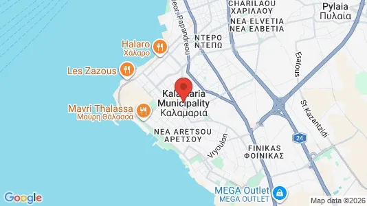 Apartments for rent i Kalamaria - kort over placeringen