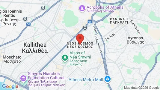 Apartments for rent i Athens Neos Kosmos - kort over placeringen