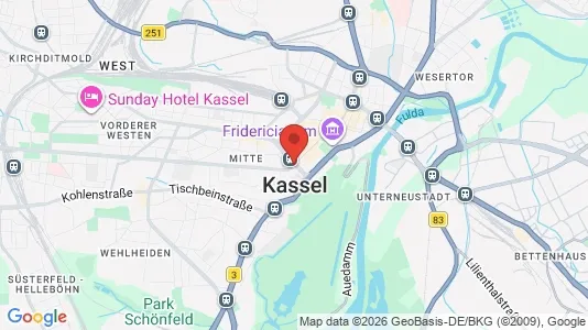 Apartments for rent i Kassel - kort over placeringen