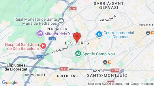 Rooms for rent i Barcelona Les Corts - kort over placeringen