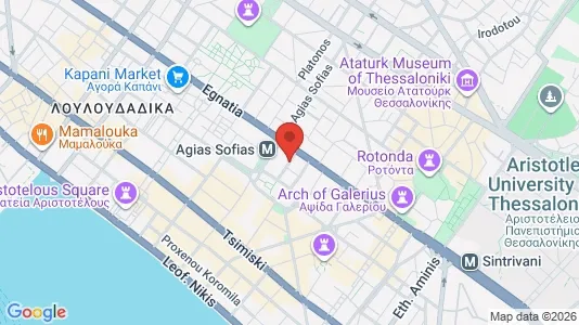 Apartments for rent i Thessaloniki - kort over placeringen