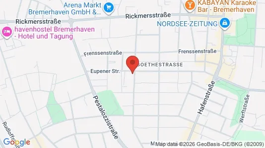 Apartments for rent i Bremerhaven - kort over placeringen