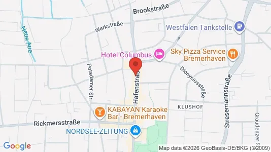 Apartments for rent i Bremerhaven - kort over placeringen