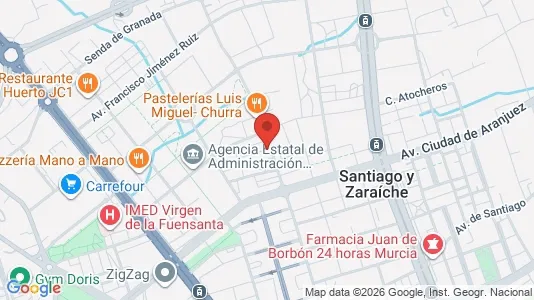 Apartments for rent i Murcia - kort over placeringen