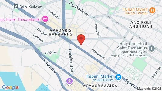 Apartments for rent i Thessaloniki - kort over placeringen