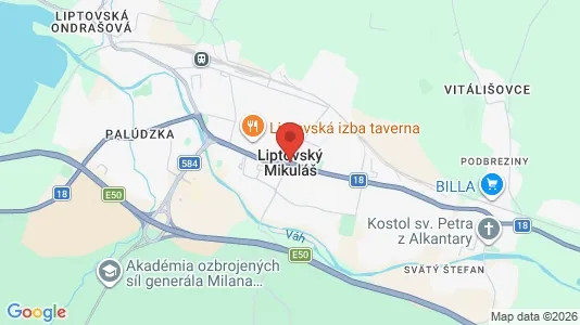 Houses for rent i Liptovský Mikuláš - kort over placeringen