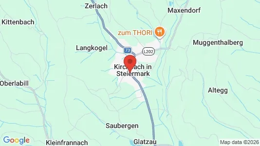 Apartments for rent i Kirchbach-Zerlach - kort over placeringen