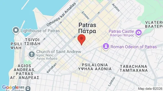 Apartments for rent i Patras - kort over placeringen