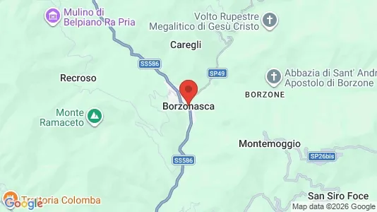 Apartments for rent i Borzonasca - kort over placeringen