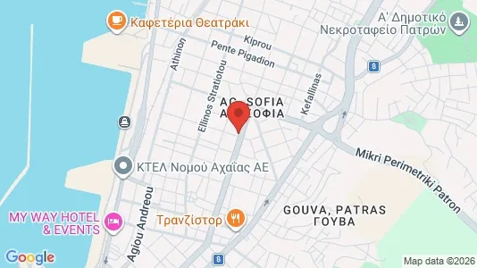 Apartments for rent i Patras - kort over placeringen