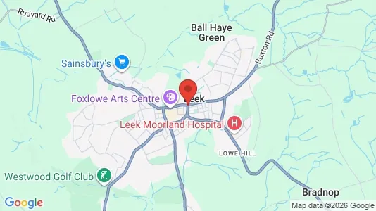 Houses for rent i Leek - Staffordshire - kort over placeringen