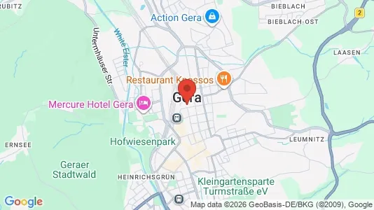 Apartments for rent i Gera - kort over placeringen