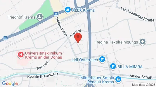 Apartments for rent i Krems an der Donau - kort over placeringen