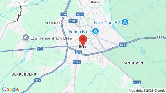 Houses for rent i Bree - kort over placeringen