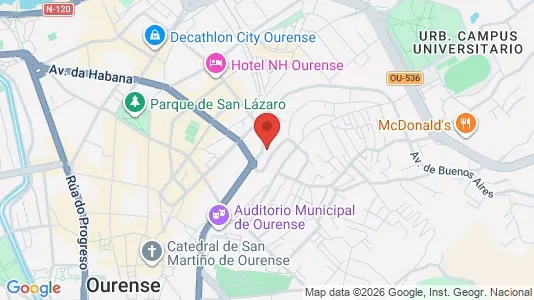 Rooms for rent i Ourense - kort over placeringen