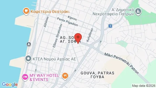Apartments for rent i Patras - kort over placeringen