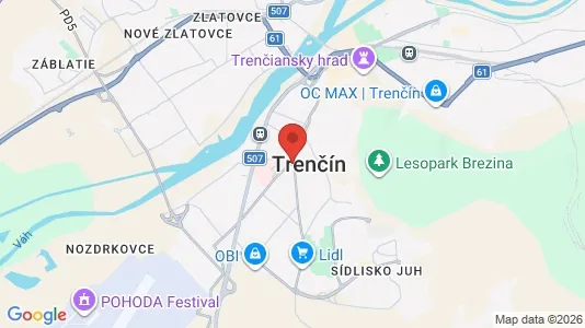 Apartments for rent i Trenčín - kort over placeringen