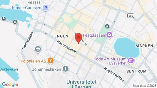 Rooms for rent i Bergen Bergenhus - kort over placeringen