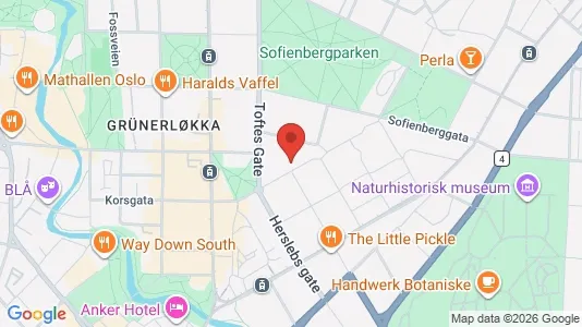 Rooms for rent i Oslo Grünerløkka - kort over placeringen