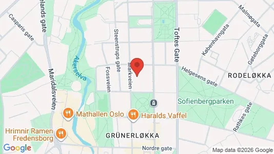 Rooms for rent i Oslo Grünerløkka - kort over placeringen