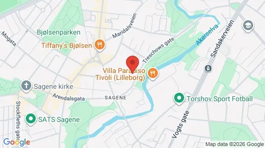 Rooms for rent i Oslo Sagene - kort over placeringen