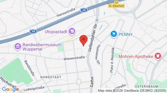 Apartments for rent i Wuppertal - kort over placeringen