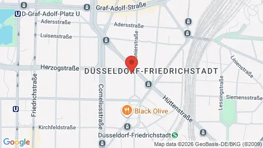 Apartments for rent i Dusseldorf - kort over placeringen