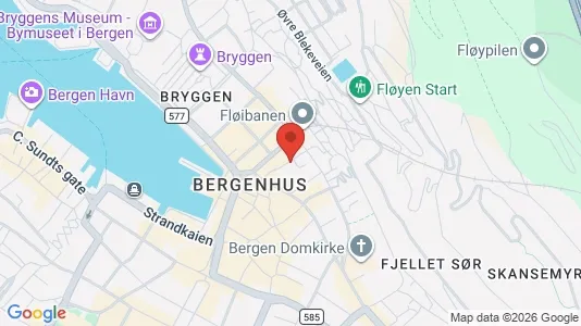 Rooms for rent i Bergen Bergenhus - kort over placeringen