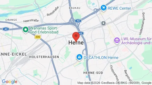 Apartments for rent i Herne - kort over placeringen