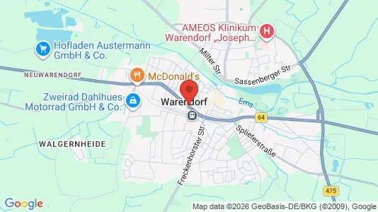 Apartments for rent i Warendorf - kort over placeringen