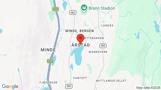 Houses for rent i Bergen Årstad - kort over placeringen