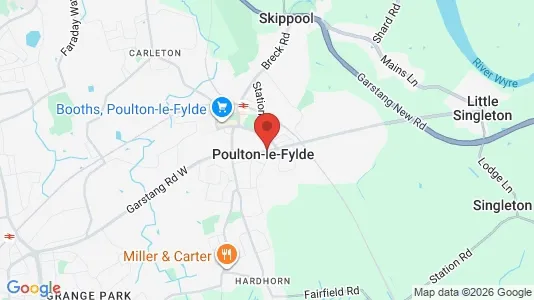Apartments for rent i Poulton-le-Fylde - Lancashire - kort over placeringen