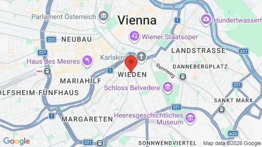 Apartments for rent i Wien Wieden - kort over placeringen