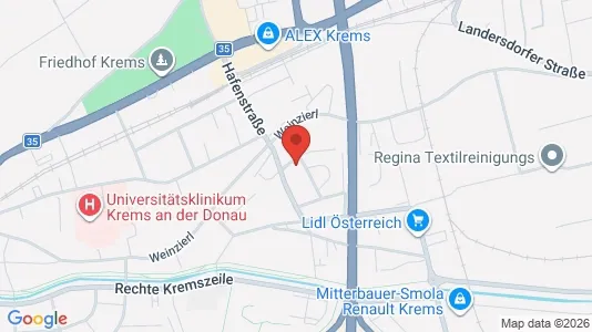 Apartments for rent i Krems an der Donau - kort over placeringen