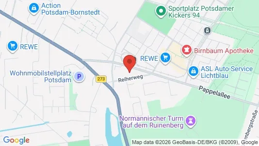 Apartments for rent i Potsdam - kort over placeringen