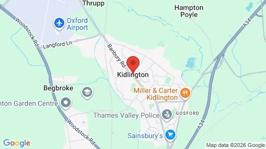 Rooms for rent i Kidlington - Oxfordshire - kort over placeringen