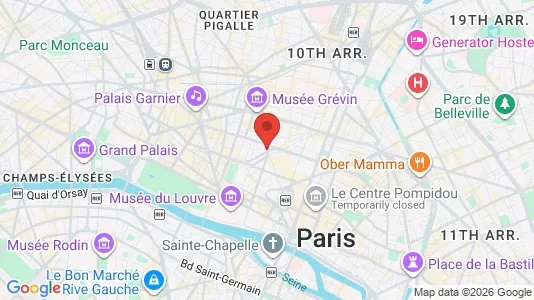 Rooms for rent i Paris 2ème arrondissement - Bourse - kort over placeringen