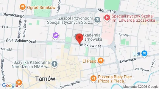Apartments for rent i Tarnów - kort over placeringen